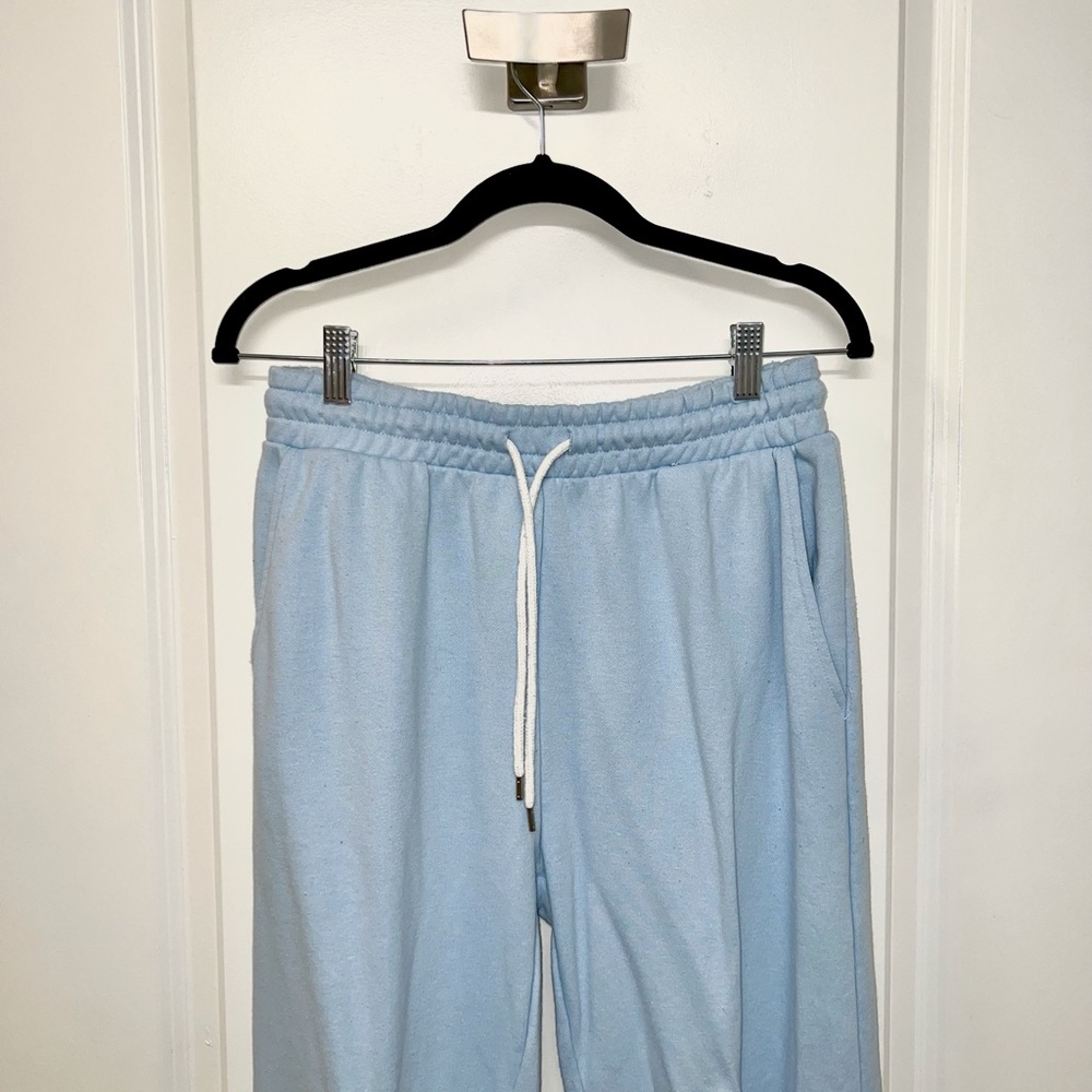 Soft Blue Drawstring Sweatpants